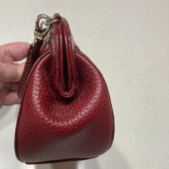 Final Price NWOT Brighton Cranberry Red Leather Satchel/Clutch Mini bag - Picture 6 of 9